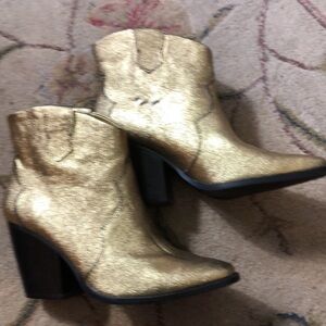 Chinese laundry Walking On Gold Dust Ankle Boot with scuffs (pictured, 1…